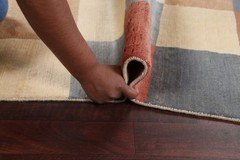 Checkered Oriental Area Rug 4×6 Hand-knotted Wool Modern Style for Any Room