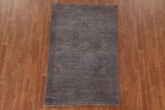 Over-Dyed Traditional Area Rug 4×6 Hand-knotted Wool Vintage Brown for Any Room
