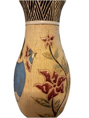 Rare 14” Dona Vietnam Art Pottery Vase – Large Mid Century Figural Saigon Vase