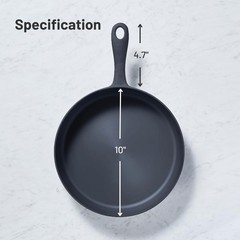 Flambo Skillet #10 – Naturally Non-Stick 10 Inch Pre-Seasoned Cast Iron Black