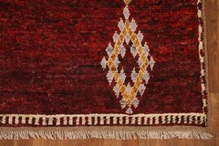 Burgundy Moroccan Area Rug 5×8 Handmade Wool Tribal Style Carpet for Any Room