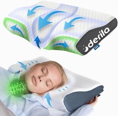 | DERILA® | Memory Foam Contour Pillow | Ergonomic Design for Neck Pain, Snoring