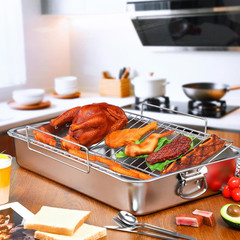 Extra Large Stainless Steel Turkey Roaster with Detachable Rack 23.6″x15.7