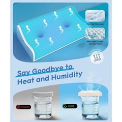 Cooling Memory Foam Pillow W/ Neck Support & Ear Pressure Relief Side Sleepers
