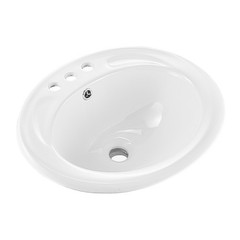 Uimoso Semi-Recessed Bathroom Sink Drop-In Undermount Sink 19 x 16.7in Ceramic