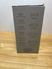 Williams Sonoma 10 PC Glass Measuring Nesting Bowls NIB Cooking Baking