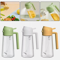 450ML Glass Oil Sprayer Bottle 2 in 1 Cooking Dispenser for Olive Oil