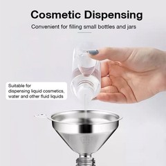 3PCS Kitchen Funnel Set Stainless Steel 2 Cleaning Brushes Food Grade No Spill