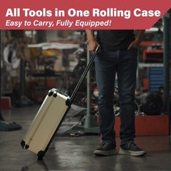 515 PCS General Household Tool Kit Aluminum Trolley Case Tool Set with Wheel