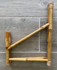 NWT Unique Handmade Bamboo Sun Decorative Art 24.25” In Diameter w/Bamboo Stand