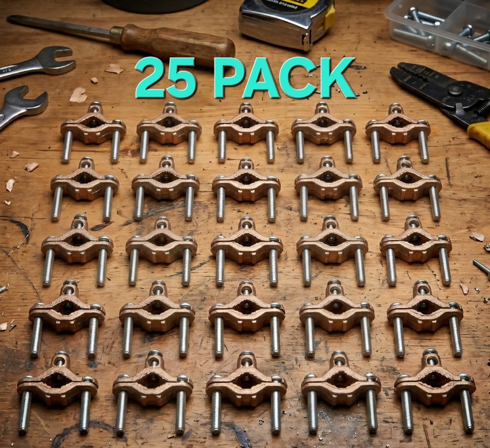 Box of 25 – Hubbell RACO 2505 Bronze Ground Pipe Clamp, 1-1/4in to 2in