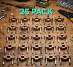 Box of 25 – Hubbell RACO 2505 Bronze Ground Pipe Clamp, 1-1/4in to 2in