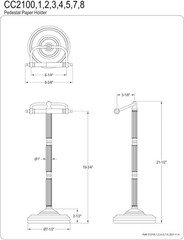 Kingston Brass CC2103 Georgian Pedestal Paper Holder, Antique Brass 21-1/2″