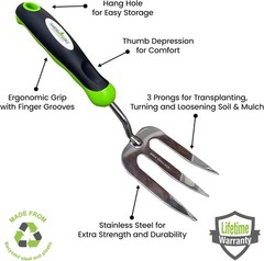 Garden Guru Stainless Steel Hand Weeder Fork Tool – Rust Resistant Stainless