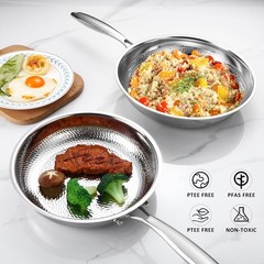 New Titanium Nonstick Frying Pan Set 8/10/12″ Hammered Induction Cookware with L