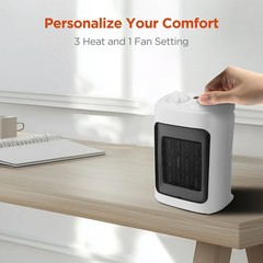 Mainstays 1500W Ceramic Fan-Forced Electric Space Heater White Open Box (4 PACK)
