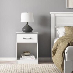 Ardent Nightstand W/ 1 Drawer Easy Assembly Modern Design Bedroom Furniture New