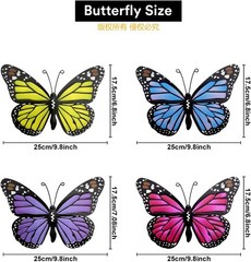 Metal Butterfly Outdoor Decor Wall Art 9.8 in 4 Pack Colorful
