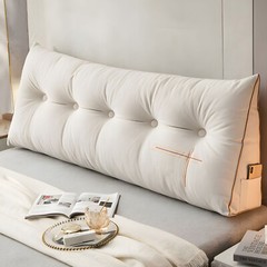 Velvet Wedge Headboard Pillow w/High-Resilience Filling Removable Zippered Cover