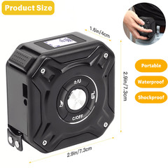 2 in 1 Digital Laser Tape Measure 130ft/40m Laser Distance Display On LCD Screen