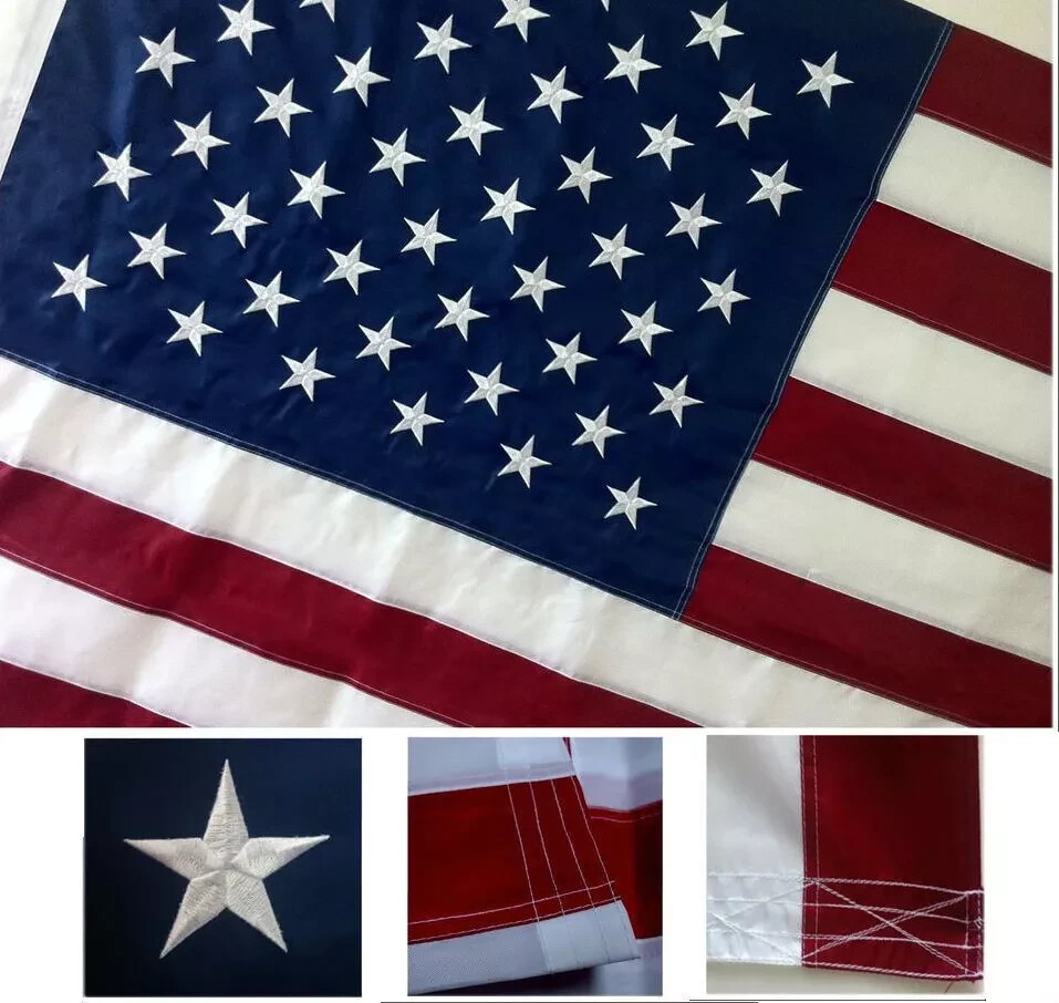 6×10 FT Deluxe HandSewn Windstrong US American Flag Commercial Polyester Made