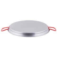 24″ Large Paella Pan Polished Carbon Steel Catering Tray Rice Seafood Cooker