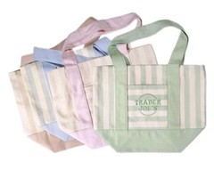 Trader Joe’s Mini Pastel Stripe Canvas Tote Bag Limited Edition Set Of 4