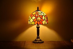 Retro Tiffany Table Lamp Sunflower Style Stained Glass Bedside Lamp H 18″ H 14″