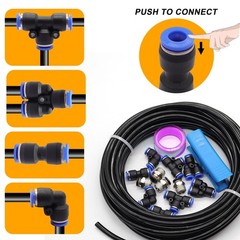 Air Line Tubing Kit,1/4″ Air Hose,1/4″ (6.35MM) OD 32.8FT Polyurethane PU Air