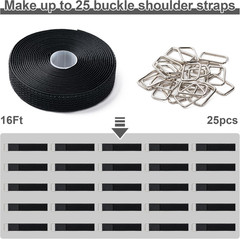 1″ X16Ft Hook and Loop Straps with 25 Metal Buckles, Adjustable Fastening Cable