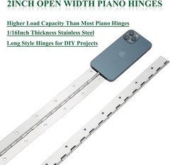 4Pack Heavy Duty Piano Hinge, 2″ Open Width X 16″ Continuous & Piano Hinges, 0.0