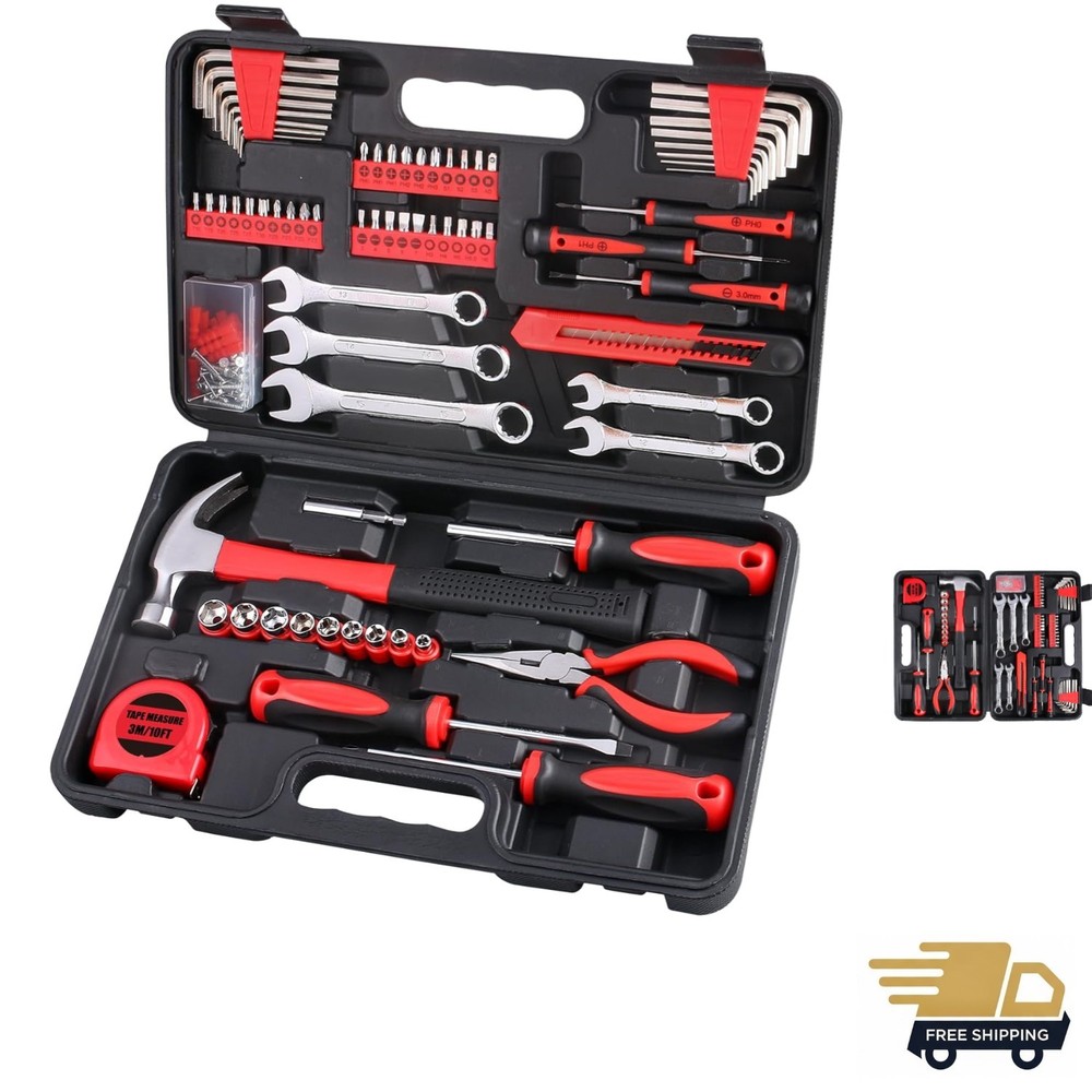 175-Piece Alloy Steel Home Auto Tool Kit in Portable Storage Case