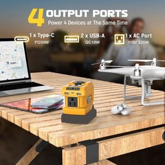 2-in-1 Power Station for Dewalt 20V Battery 300W DC Regulator 220W AC Inverter