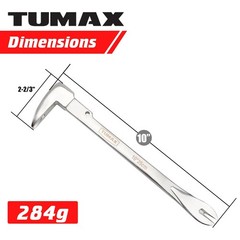 TUMAX 10″ Nail Puller Cats Paw Pry Bar, High-Carbon Steel Mini Crowbar for Ho…