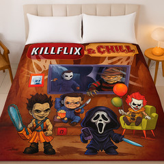 Plush Queen Size Horror Blanket – Extremely Soft – KILL FLIX
