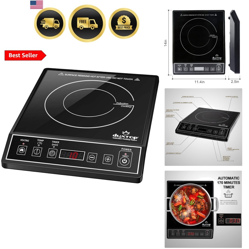 1800W Portable Induction Cooktop Countertop Burner, Black 9100MC/