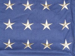 VINTAGE COTTON 48 STAR AMERICAN FLAG – 3 X 5 OLD GLORY SEWN AND EMBROIDERED USA