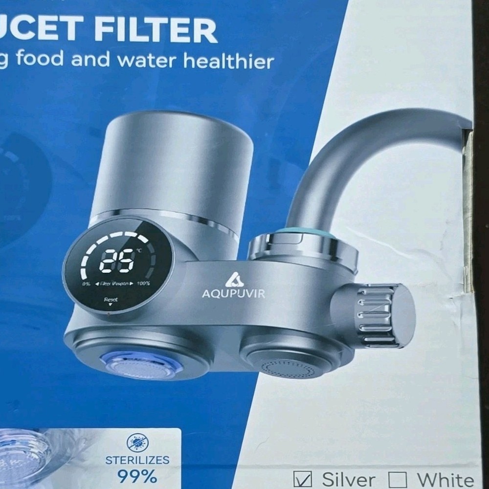 AQUVUVIR Faucet Filter Silver Faucet Mount for Aqua Optima Evolve, 1 Pack
