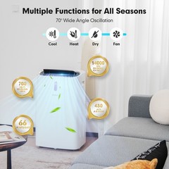 14000 BTU Portable Air Conditioner 4-in-1 Air Cooler w/ APP & WiFi Smart Control
