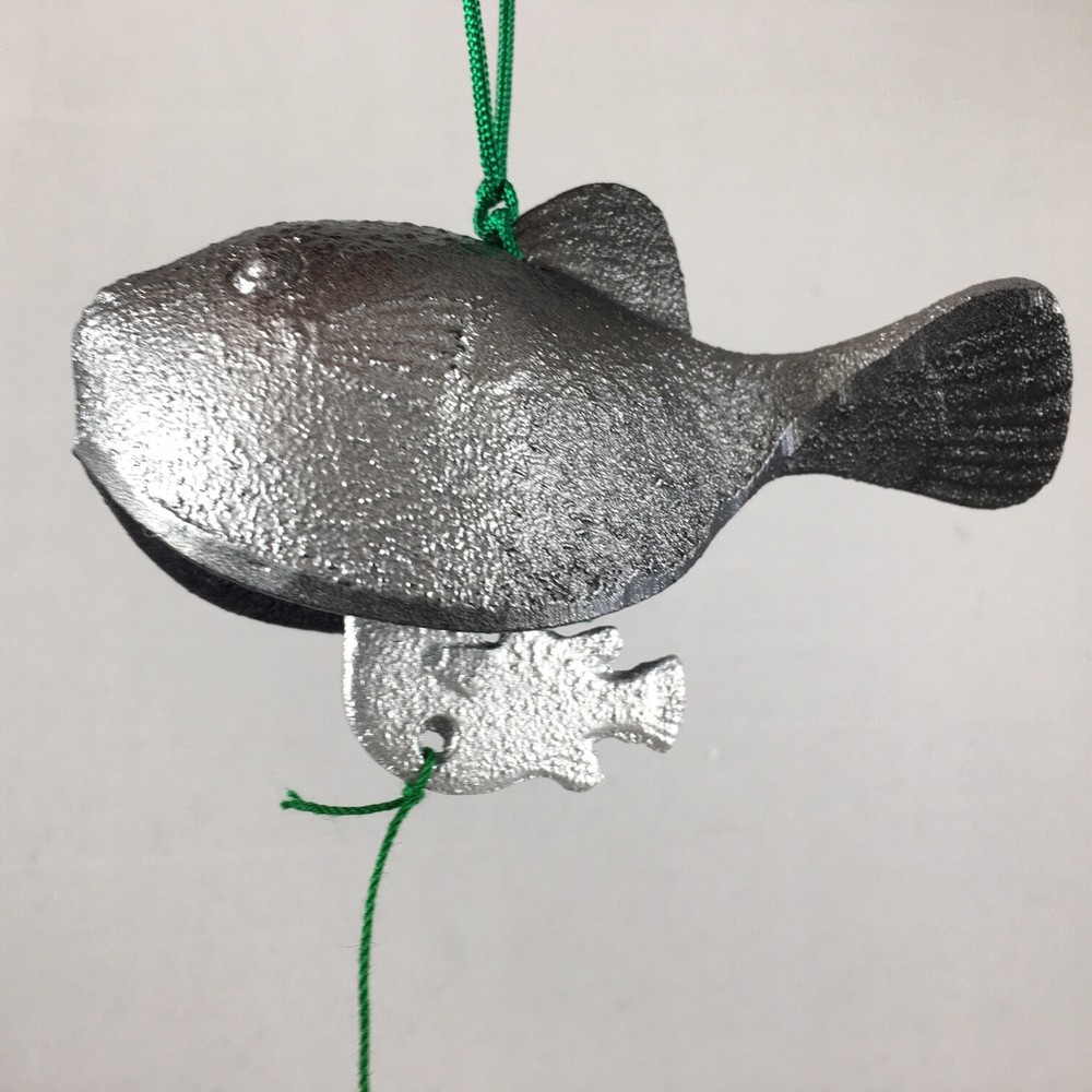 Japanese Wind Chime Nambu Bell Iron Silver Black Lucky FUGU Blowfish JAPAN MADE