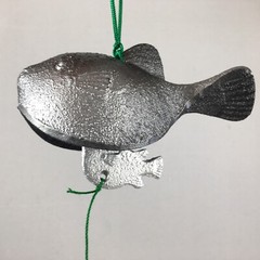 Japanese Wind Chime Nambu Bell Iron Silver Black Lucky FUGU Blowfish JAPAN MADE