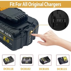 2-Pack 20V 8.0Ah Rechargeable Lithium-Ion Batteries Compatible with Dewalt（SALE）