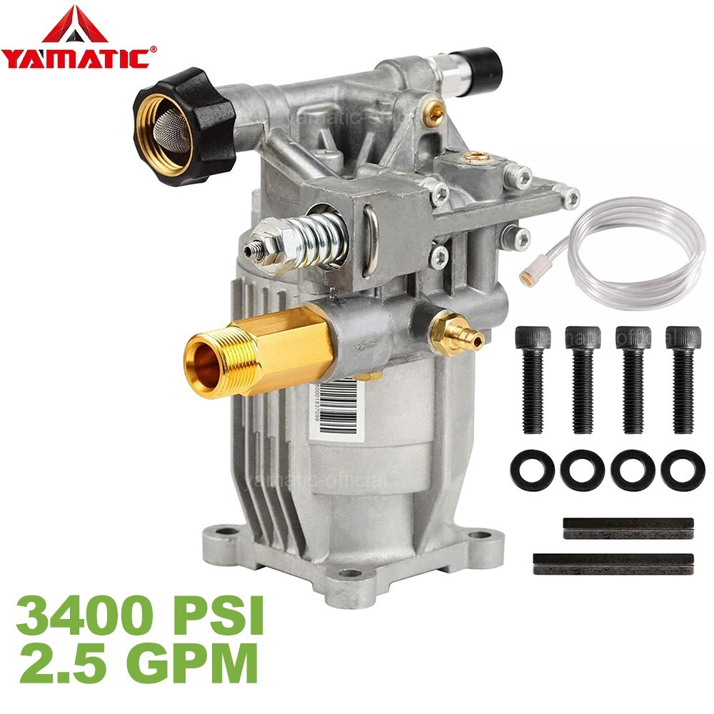 YAMATIC 3/4″ Shaft Horizontal Pressure Washer Pump 3400 PSI 2.5GPM Replaced Pump
