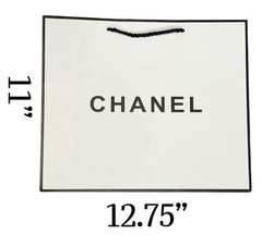 New Chanel Classic White Black MED Shopping Gift Bag 12.75” x 11” x 4”