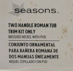 Roman Tub Wide Spread 3 Hole Trim Faucet Handles Brushed Nickel