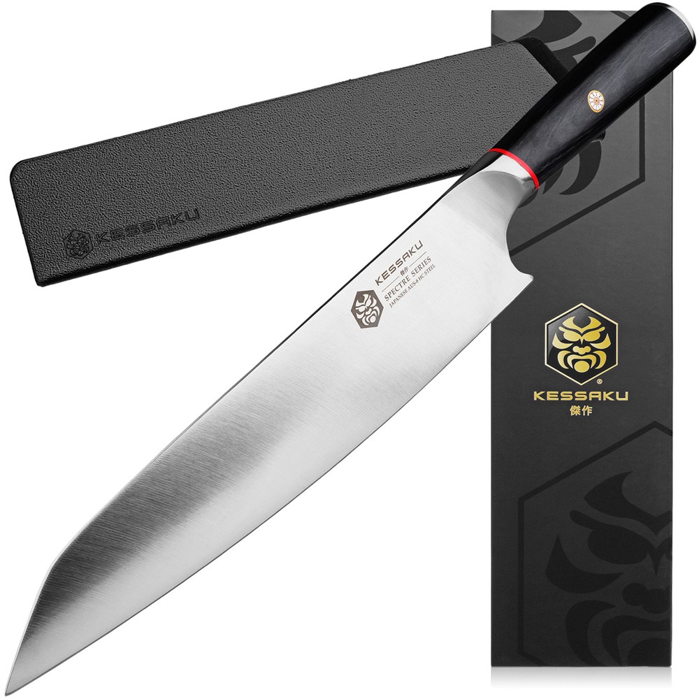 Kessaku 9.5-Inch Chef Knife – Spectre Series – AUS-8 High Carbon Stainless Steel