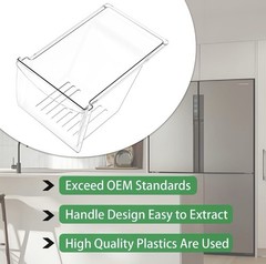 [2 Pack] 240337103 Refrigerator Crisper Drawer Bin for Frigidaire Kenmore (Read)