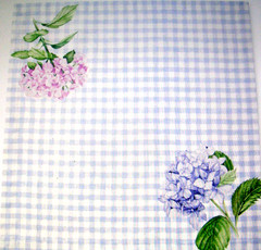WILLIAMS SONOMA HYDRANGEA GINGHAM NAPKINS 100% COTTON TWILL SET OF 4 FOUR NWTAG