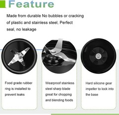 2-Pack Cross Blade With Gasket For Magic Bullet Blender MB-1001 Replacement Part