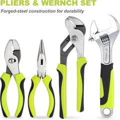 FASTPRO 198-Piece Household Tool Set,Home Repairing Tool Set with Toolbox, Green